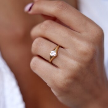 Kalp Desenli Yüzük - Cemart (1)