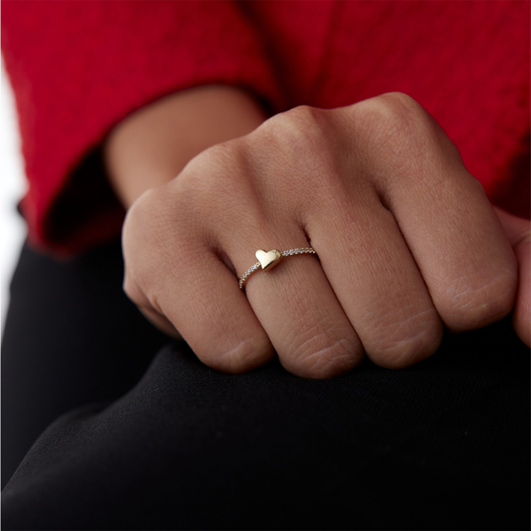 Kalp Figürlü Tamtur Yüzük - 2