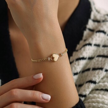 Kalp Gurmet Zincirli Bileklik - Koçak