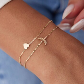 Kalp Mikail İkili Bileklik - Rayna