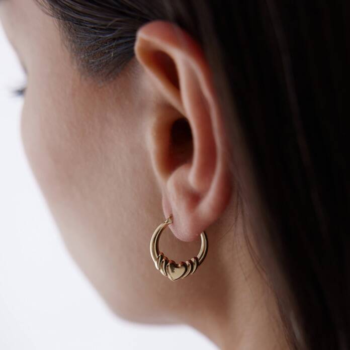 Kalp Model Halka Küpe - 2