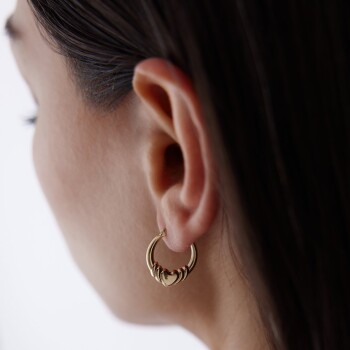 Kalp Model Halka Küpe - Dilmener