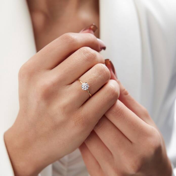 Kalp Montur Tektaş yüzük - 1