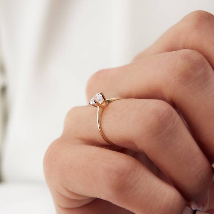 Kalp Montur Tektaş yüzük - 2