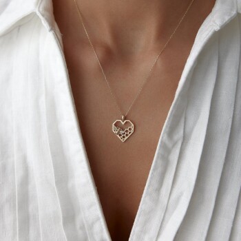 Kalp Petek Arı Kolye - Rayna