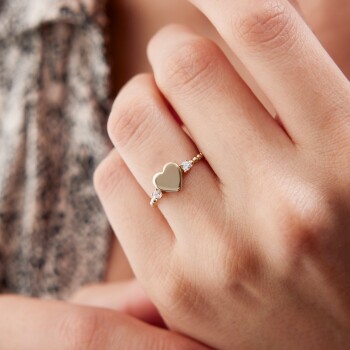 Kalp Plaka Yüzük - Alen