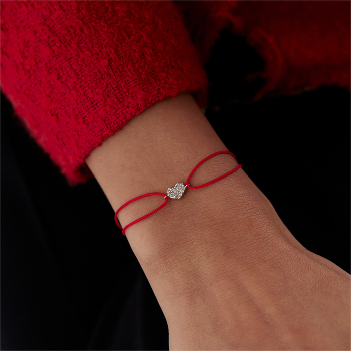 Kalp Taşlı İp Bileklik - Alen