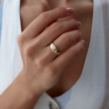 Kalp Taşlı Yüzük - Cemart