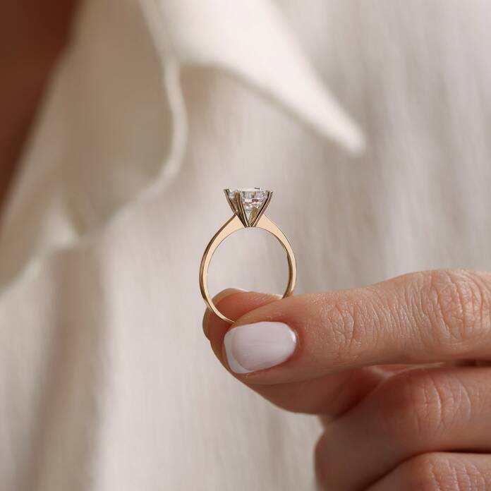 Kalp Tırnaklı Tektaş Yüzük - 2