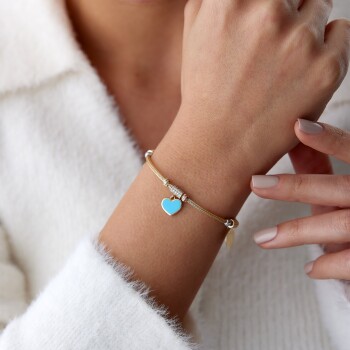 Kalp ve Plaka Charm Bileklik - Konyalı Halil