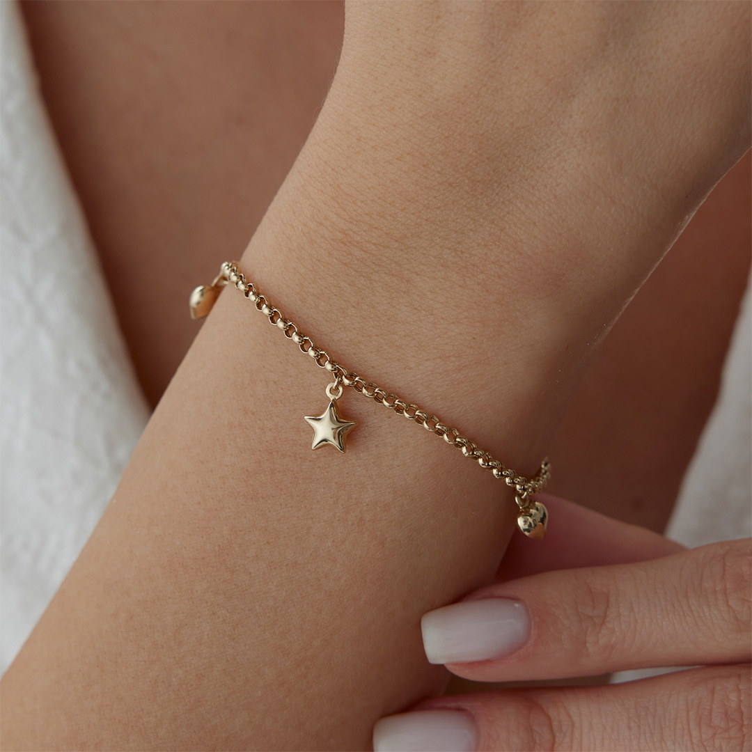 Kalp Yıldız Sallantılı Bileklik - 1