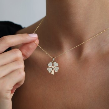 Kalpleri Taş Yonca Kolye - Koçak (1)