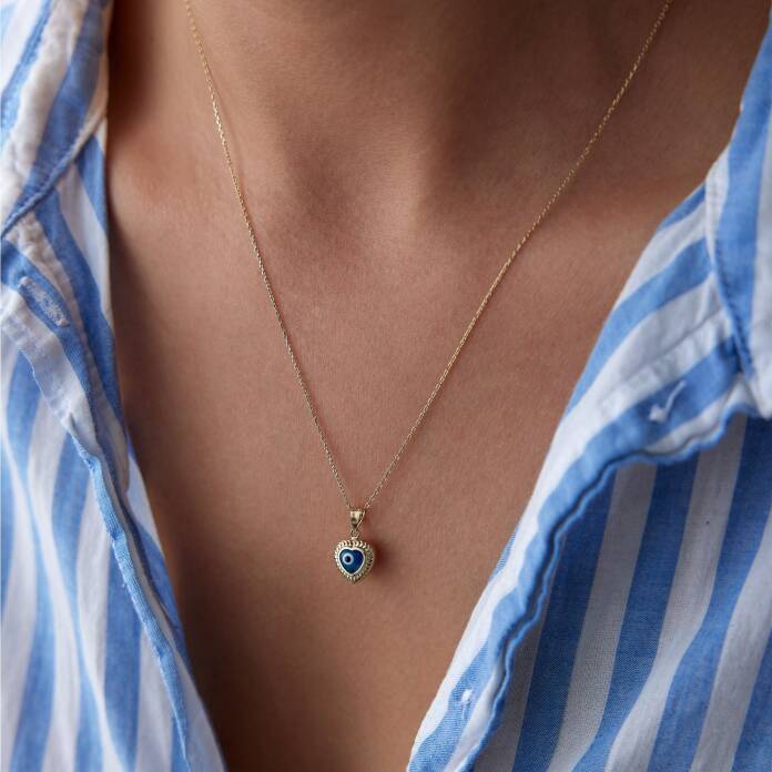 Kalpli Burgu Göz Kolye - 1