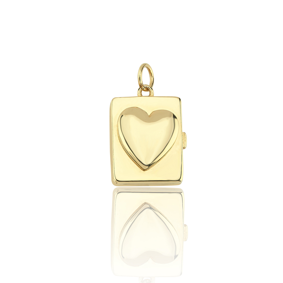 Kalpli Dörtgen Kapaklı Kolye Ucu - 1