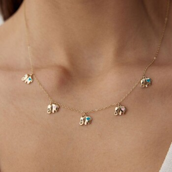 Kalpli Fil Kolye - Rayna