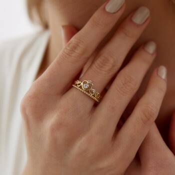 Kalpli Taç Yüzük - Mazal