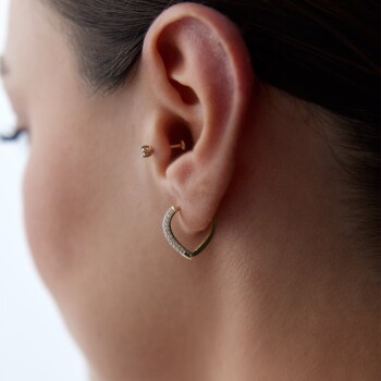 Kalpli Taşlı Küpe - 2