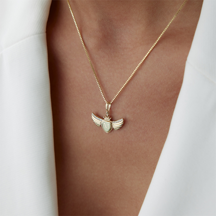 Kanat Detaylı Harf Kolye - Mazi (1)