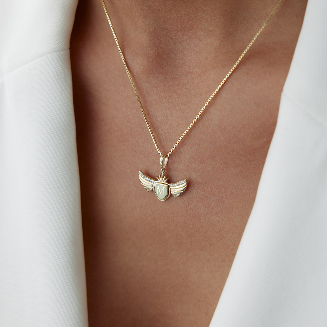 Kanat Detaylı Harf Kolye - 2