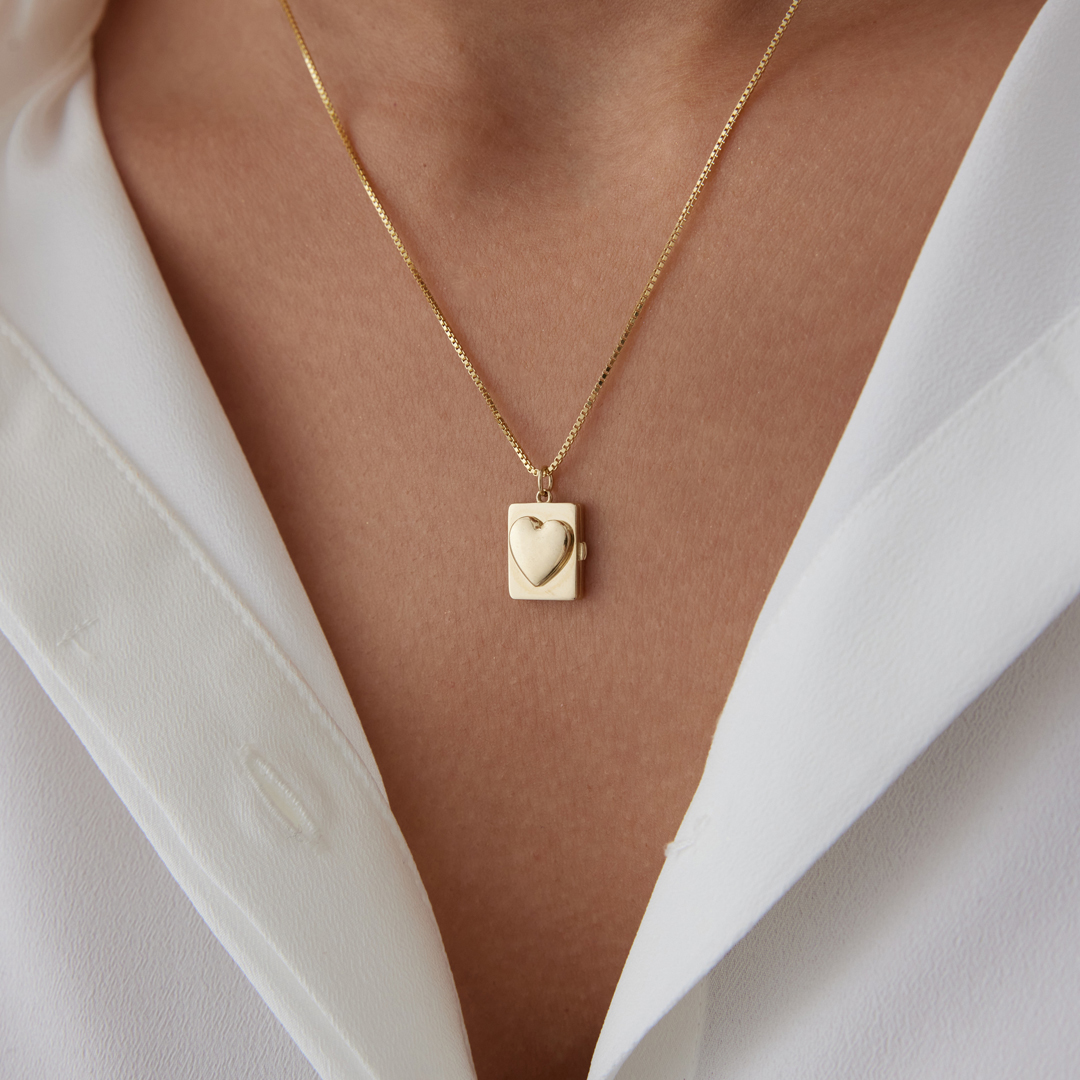 Kapaklı Kalp Kolye - 1