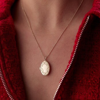 Kapaklı Oval Vintage Kolye - Ador