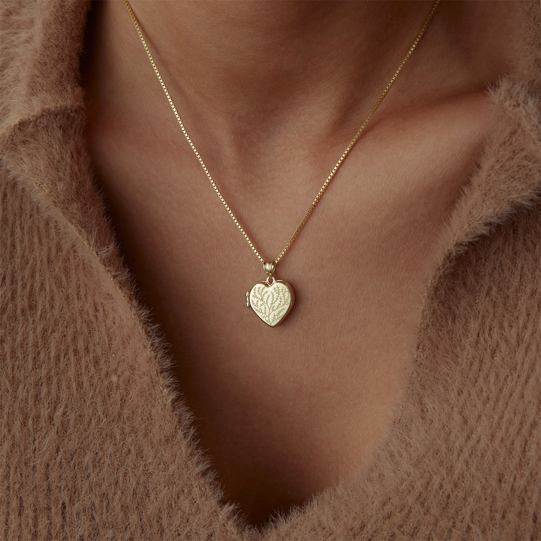 Kapaklı Sakura Kalp Kolye - 3
