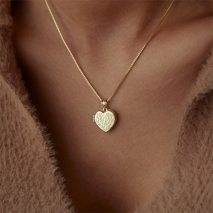 Kapaklı Sakura Kalp Kolye - Koçak