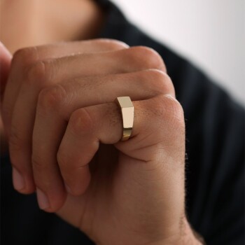 Kare Plaka Erkek Yüzük - Rayna (1)