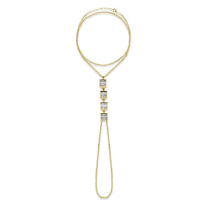 Kare Taşlı 14 Ayar Kadın Altın Şahmeran - 2