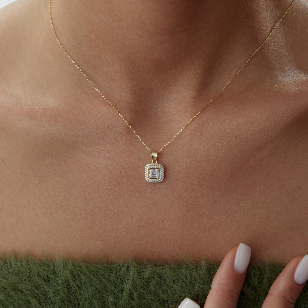 Kare Tektaş Kolye - 1