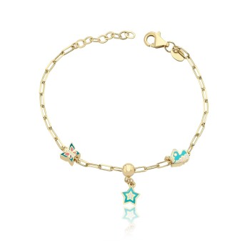 Kelebekli Unicorn Ataç Zincir Çocuk Bilekliği - Melike