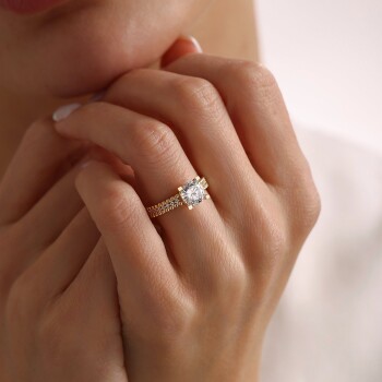 Kemer Taşlı Tektaş Yüzük - Oragold Orhan