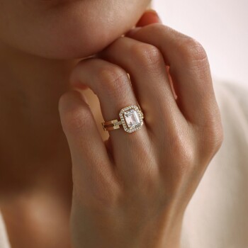 Kemer Tek Tur Çevrili Baget Yüzük - Oragold Orhan