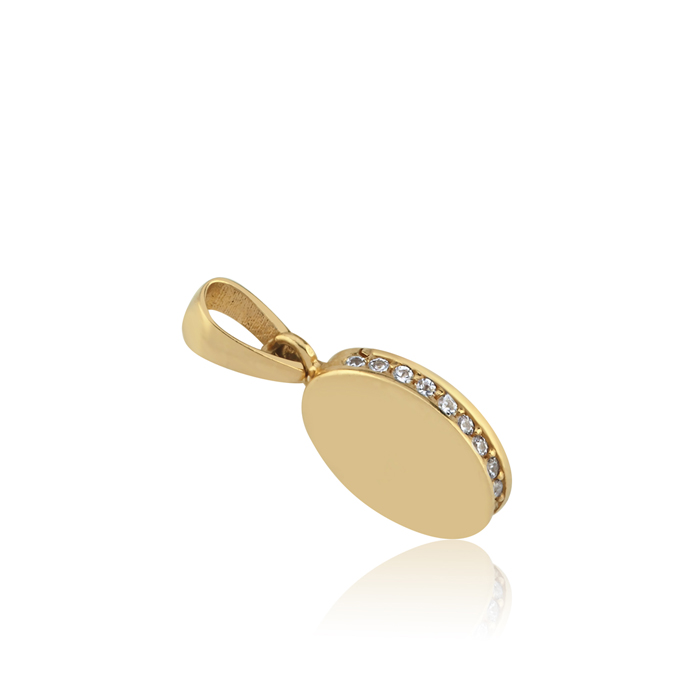 Kenar Taşlı Elips Kolye Ucu - Koçak (1)