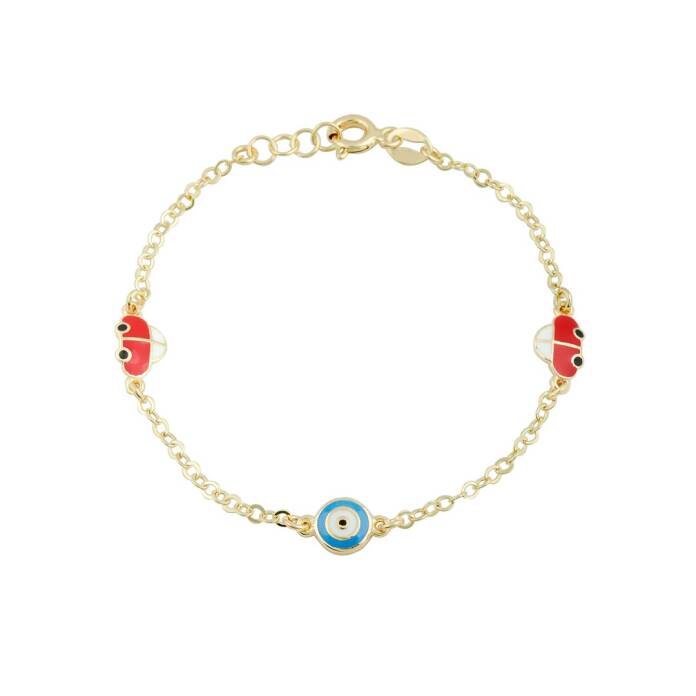 Kırmızı Arabalı Nazar Boncuklu Çocuk Bilekliği - 1