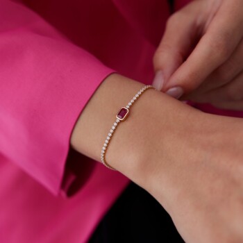 Kırmızı Bagetli Su Yolu Bileklik - Rayna (1)