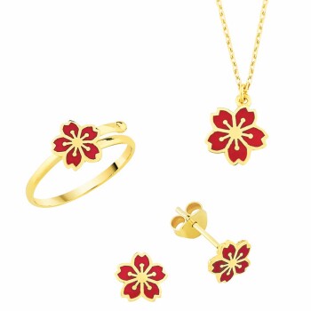 Kırmızı Çiçek Çocuk Seti - Melike