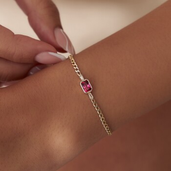 Kırmızı Gurme Suva Baget Taşlı Bileklik - Rayna (1)