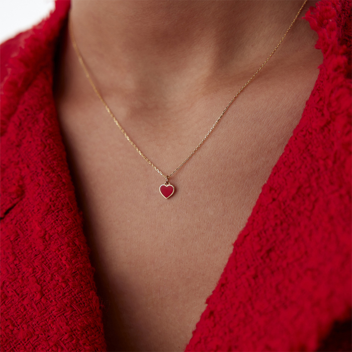 Kırmızı Kalp Kolye - Alen (1)