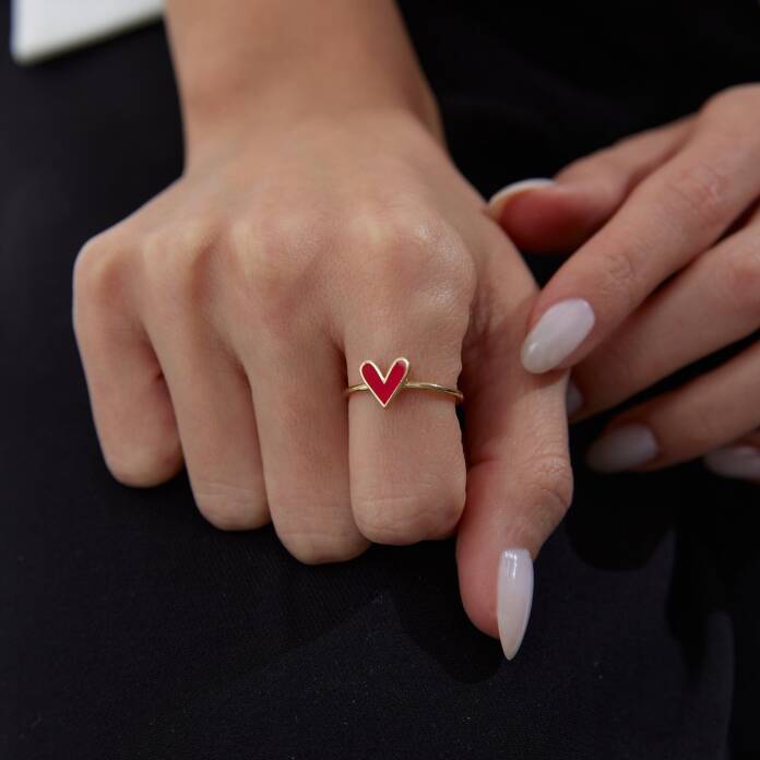 Kırmızı Kalp Yüzük - 2