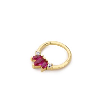 Kırmızı Markizli Helix Piercing - Alen