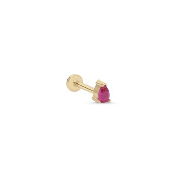 Kırmızı Taşlı Tragus Piercing - Alen
