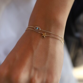 Kirpik Yıldız İkili Bileklik - Rayna