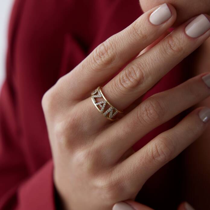 Kişiye Özel Tasarım İsim Yüzük - 1