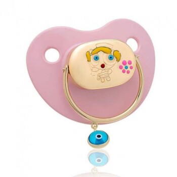 Kız Figürlü Altın Bebek Emzik - Besay