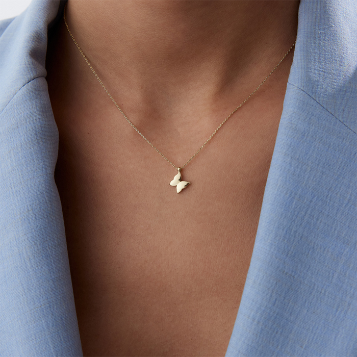 Klasik Sade Kelebek Kolye - Özçelik