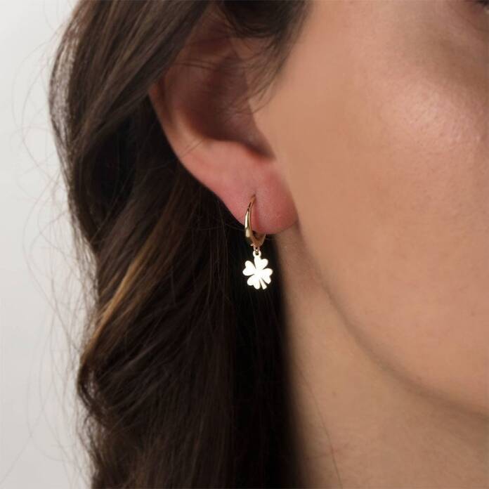 Klasik Yoncalı Halka Sallantılı Küpe - 1