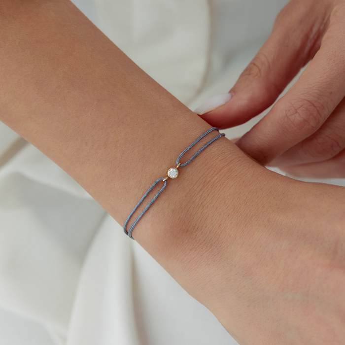 Koç Burcu White Topaz İpli Bileklik - Simoro