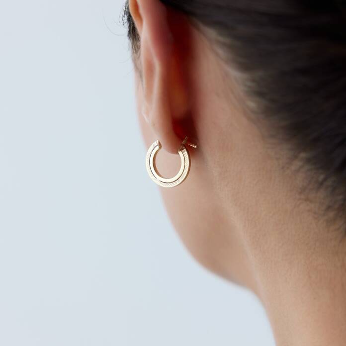 Köşeli İçiçe Halka Küpe - 1