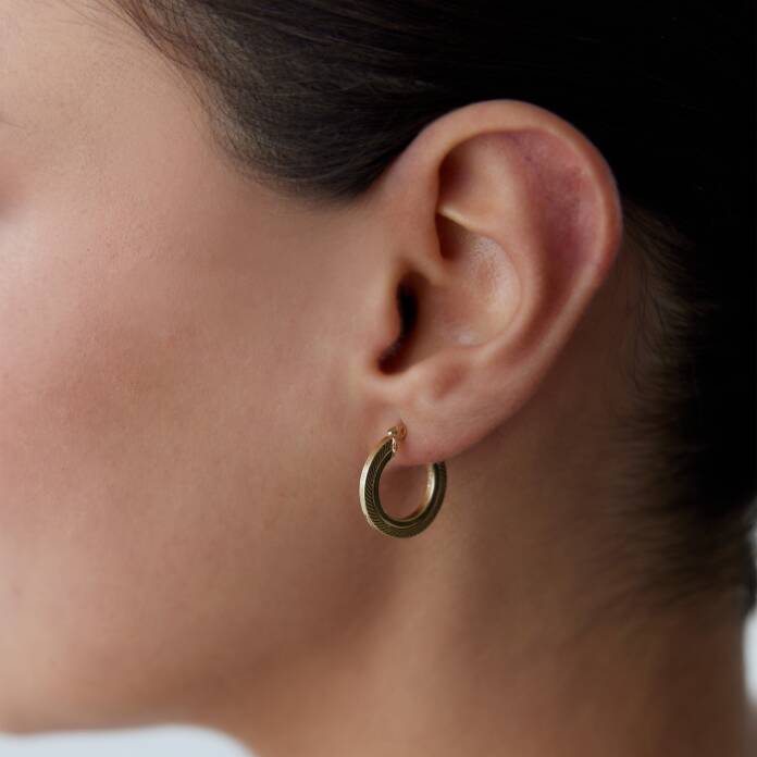 Köşeli İçiçe Halka Küpe - 2